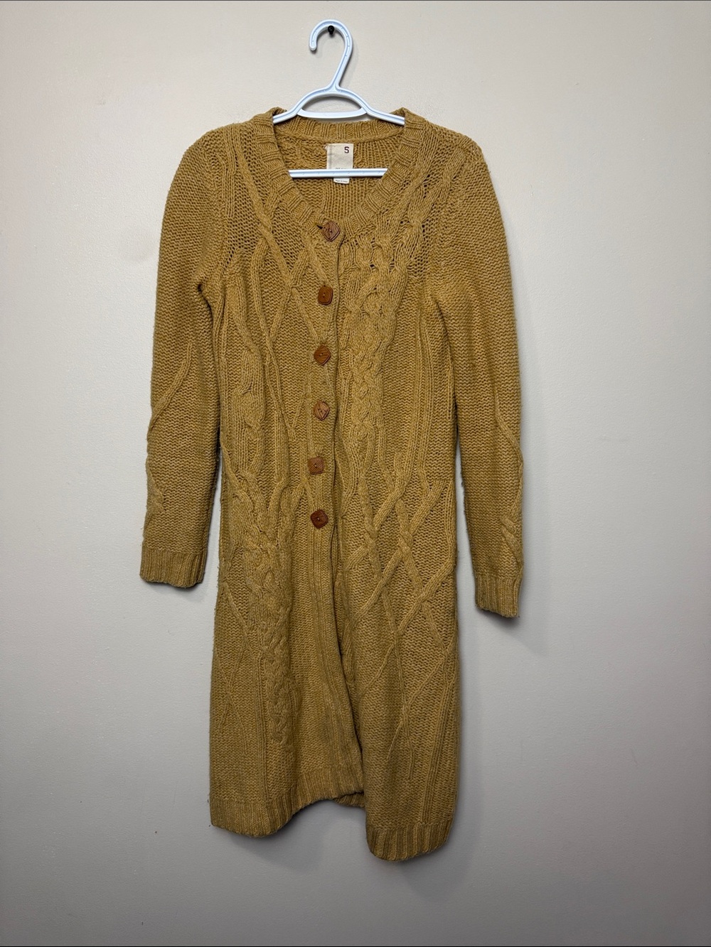 Anthropologie Far Away from close Cable chunky Knit Dress size S